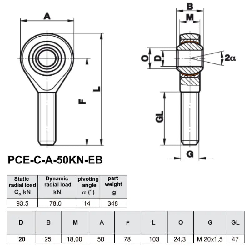 Τεχνικά χαρακτηριστικά PCE-C-A-50KN-EB - Κρίκος για Δυναμόμετρο