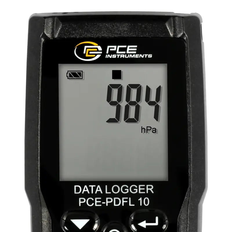 Data logger PCE Instruments PCE-PDFL 10 με οθόνη LCD και πλήκτρα, ένδειξη πίεσης 984 hPa