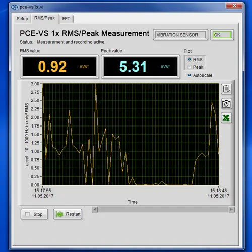 PCE-VS11 - Μετρητής Αναλυτής Αισθητήρας Δόνησης