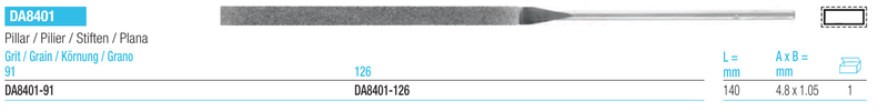 Technical specifications DA8401 - Flat Diamond Hand Files (p. 1)