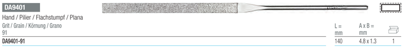 Technical specifications DA9401 - Flat Diamond Hand Files (p. 2)