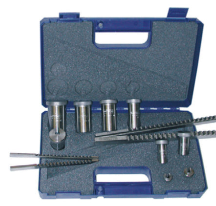 Σετ κοπτικών εσωτερικής σφήνας keyway broach 115800 σε μπλε πλαστική κασετίνα με αφρώδη θήκη και εξαρτήματα