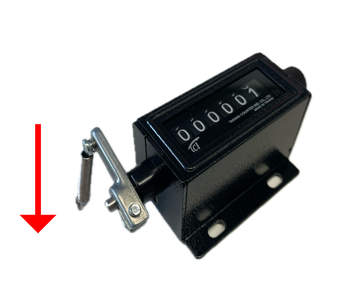 Παλινδρομικός μετρητής Counter TRSL-6(II) 6 ψηφίων, μαύρο μεταλλικό σώμα με βάση και μοχλό αριστερά