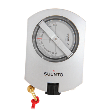 Κλισιόμετρο Suunto SS011096010 αλουμινίου με στρογγυλό αναλογικό καντράν και κόκκινο κορδόνι ανάρτησης