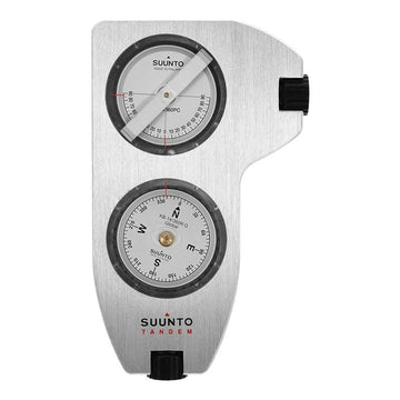 Κλισιόμετρο-πυξίδα Suunto Tandem SS020420000, αλουμινένιο σώμα με δύο στρογγυλές κλίμακες και μαύρους ρυθμιστές