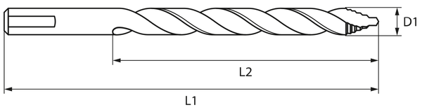 TurboCentrix twist drill dimensions — D1, L1, L2
