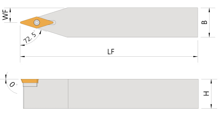 Μανέλα Τόρνου YG για Πλακίδιο Ρόμβος 35° VC-- (Φινιρίσματος-Neutral)
