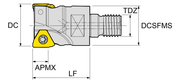 Σκίτσο διαστάσεων YG-1 M90 TPKT Modular - DC, DCSFMS, TDZ, LF, APMX