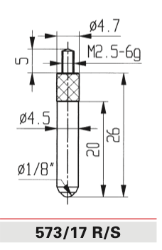 Technical specifications 573/17 R/S - Ruby and Sapphire Contact Points for Dial Indicators