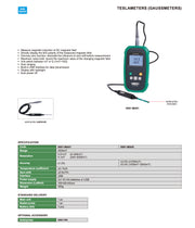 Μετρητής Μαγνητικού Πεδίου DC, Tesla, Gauss Insize