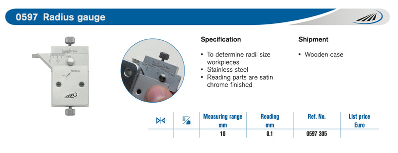 Ραδιόμετρο με διαβαθμιση 0.1 mm Preisser