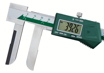 Ψηφιακό παχύμετρο knife edge Insize 1123 με πράσινη οθόνη LCD και λεπτές σιαγόνες μαχαιριού