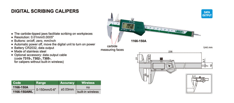 Χαράκτης Παχύμετρο Ψηφιακό Insize