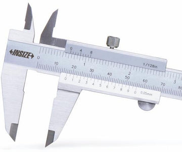 Παχύμετρο βερνιέρος Insize 1205 με βίδα σύσφιξης, μεταλλικό, με κλίμακα mm και ίντσες, ασημί σώμα