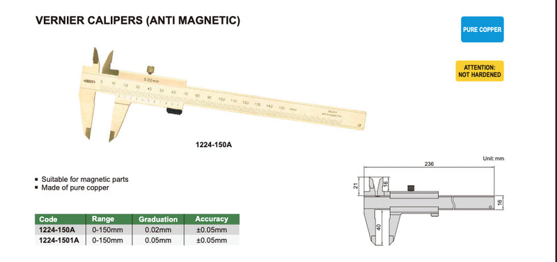 Παχύμετρο Αναλογικό Αντιμαγνητικό Insize