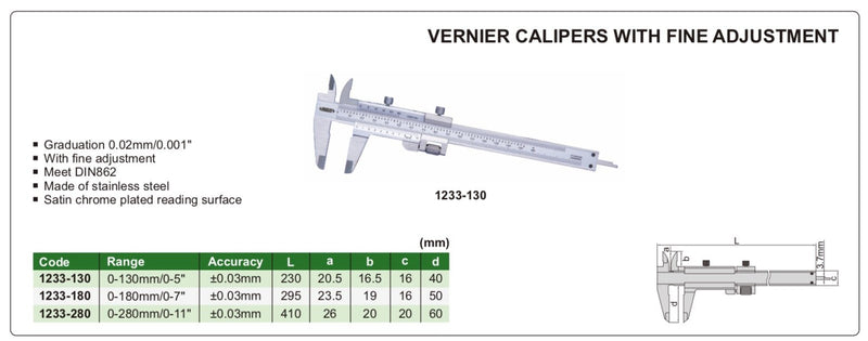 Παχυμετρο Βερνιερος με Μικρορυθμιστή Insize