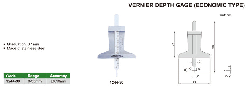Βαθύμετρο Βερνιέρος Insize