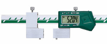 Insize 1528 digital calipers with ball tips, green LCD display and metal jaws
