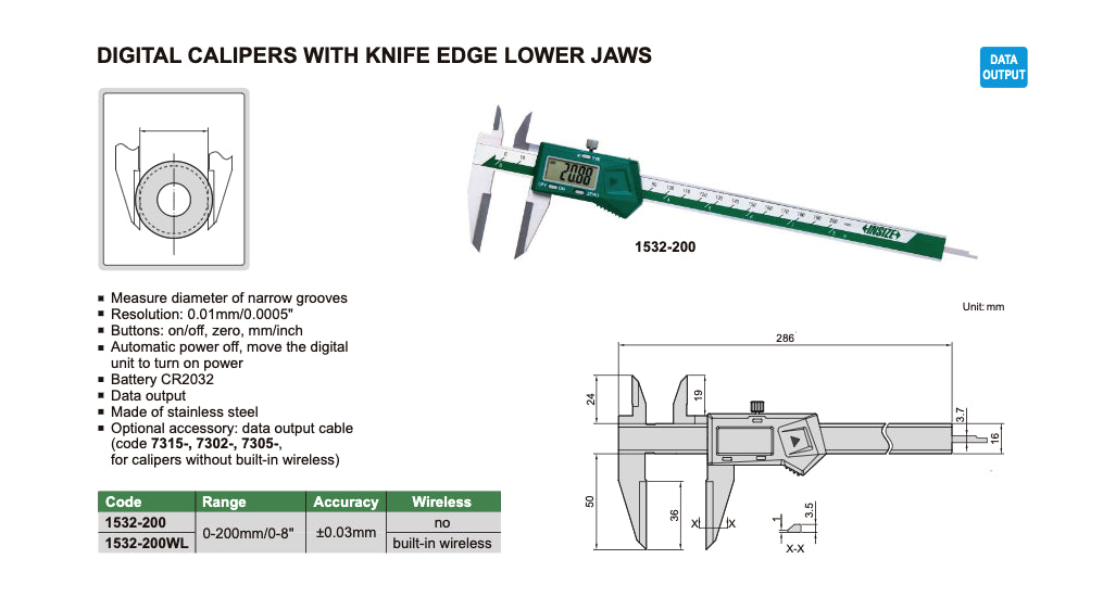 1532 - Παχυμετρο Knife Edge