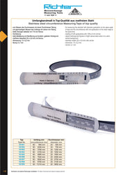 Τσερκόμετρα - Ταινία περιφέρειας τσερκομετρο - διαμέτρου - INOX 0.1 mm Richter