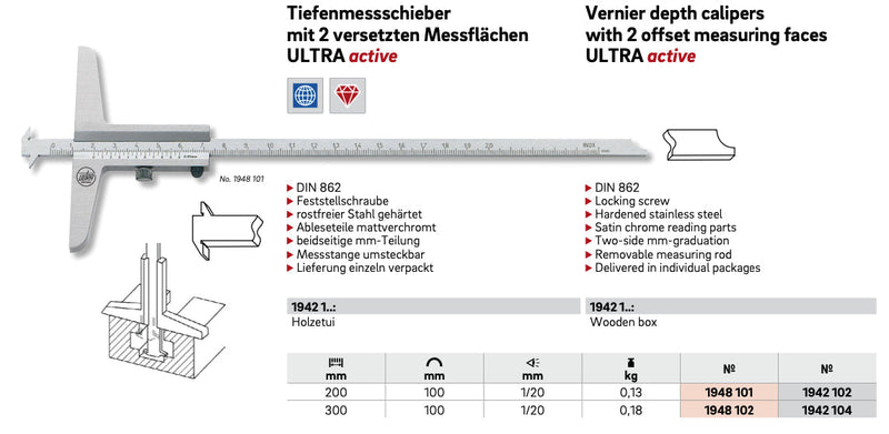 Βαθύμετρο Βερνιέρος - Με γάντζο Ultra