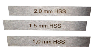 Λάμες σχισίματος Hogetex 1V01.1.21 HSS, ατσάλινα σετ 1,0/1,5/2,0 mm με χάραξη πάχους