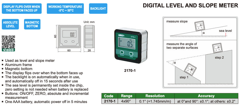 Αλφάδι Ψηφιακό Μαγνητικό Insize