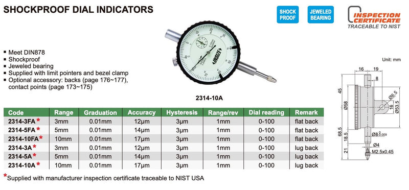 Μετρητικό Ρολόι Γράφτη Shockproof Insize