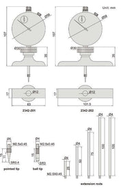 Βαθύμετρο Ωρολογιακό Αναλογικό - Με προεκτάσεις Insize