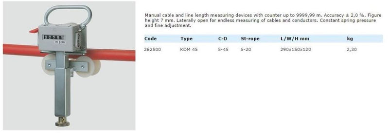 Χειροκίνητος φορητός μετρητής counter μήκους καλωδίων και συρματόσχοινων - ανοικτού τύπου Ø 5-45mm VETTER™ GERMANY Vetter