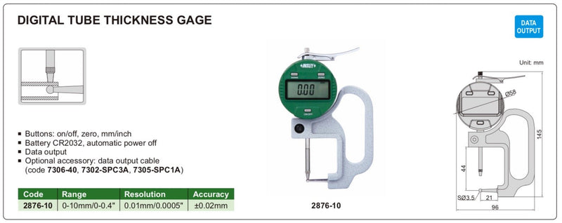 Παχύμετρο Μέτρησης Σωλήνα Insize