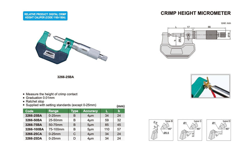 Μικρόμετρο Crimp Insize