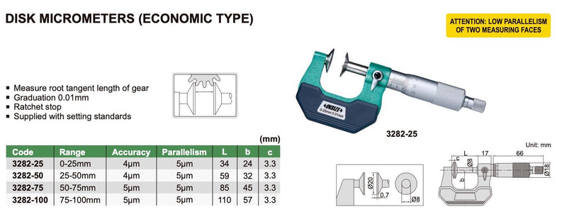 Μικρόμετρο με Δίσκους Insize