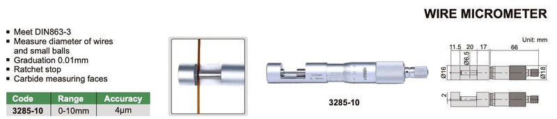 Μικρόμετρο για Σύρμα - Καλώδιο Insize