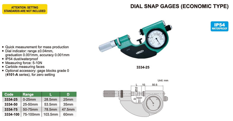 Μικρόμετρο για Έλεγχο Αξόνων Insize