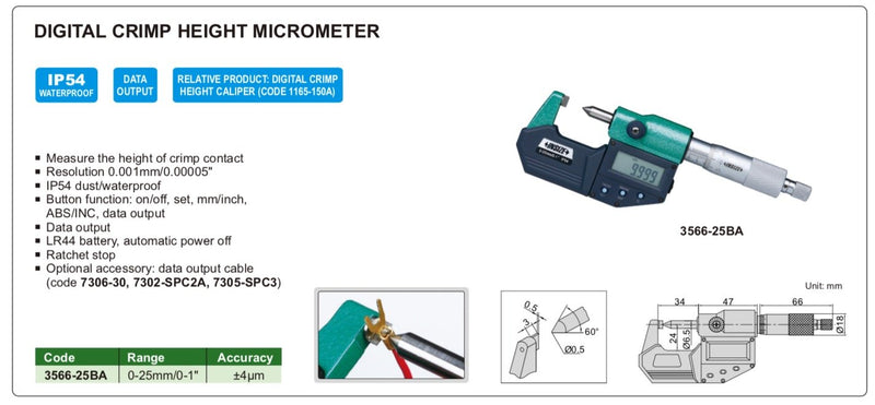 Μικρόμετρο Ψηφιακό Crimp Insize