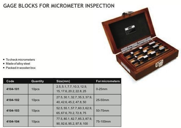 Πλακίδια για Καλιμπράρισμα Μικρομέτρου , Grade 0 Insize