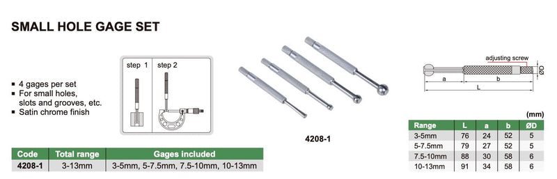 Oπομετρο Tηλεσκοπικο Σετ 3-13 mm Insize