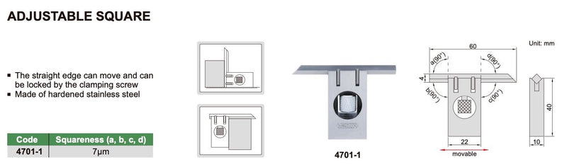 Γωνιά Ακριβείας Ρυθμιζόμενη Insize