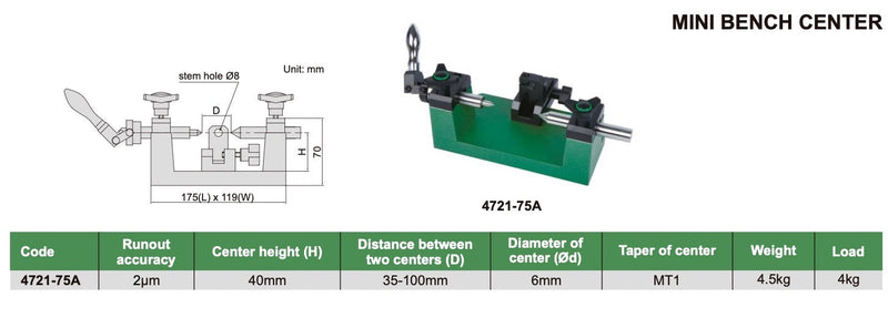 Τραπέζι Ελέγχου Αξόνων, Στροφάλων με Πόντες Insize