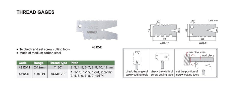 Καλίμπρα Σπειρωμάτων - ACME 29° Insize