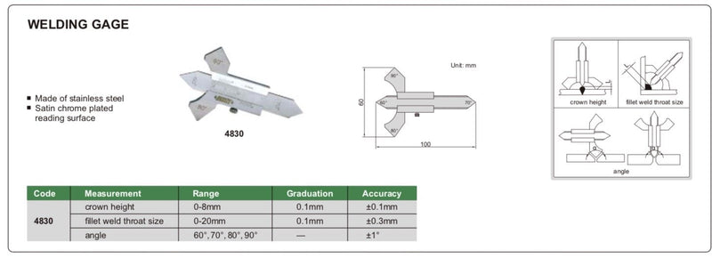 Παχύμετρo Ηλεκτροσυγκόλλησης Insize