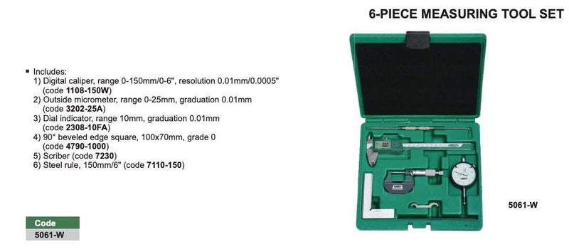 Σετ 6 Οργάνων Μέτρησης Insize