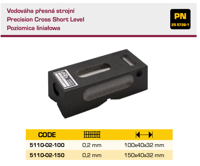 Αλφάδι Ακριβείας Μικρό 100 mm -  0.2mm/m Kinex