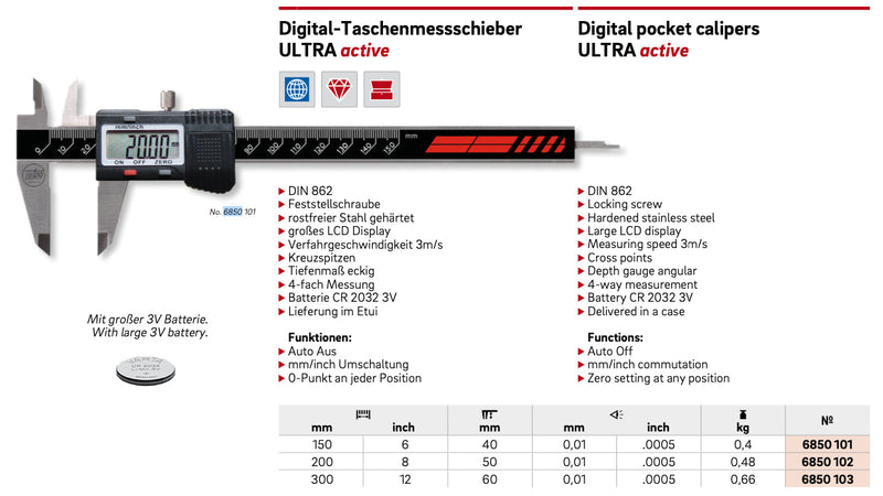 Παχύμετρο ψηφιακό - Ταχύτητα Μέτρησης 3m/s Ultra