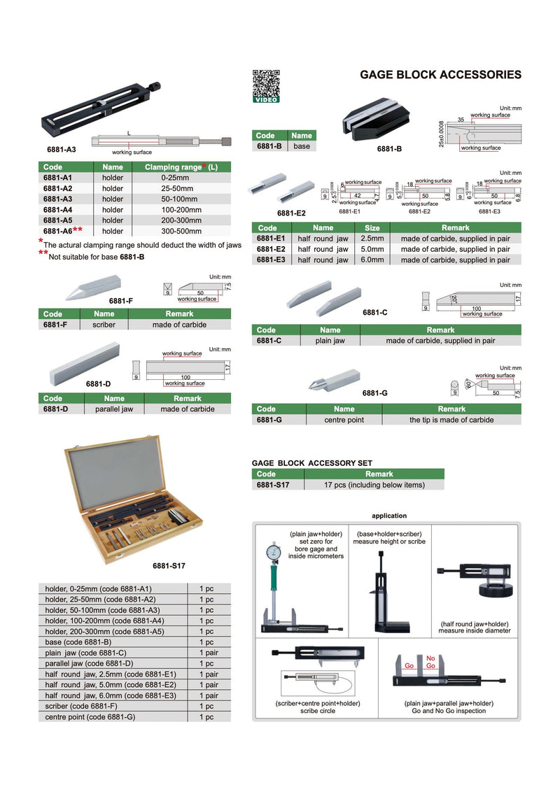 Gage Block Accessories Insize