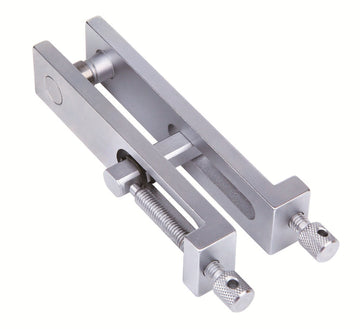 Insize 6886 gauge block holder, metal with two clamping screws and adjustable bridge