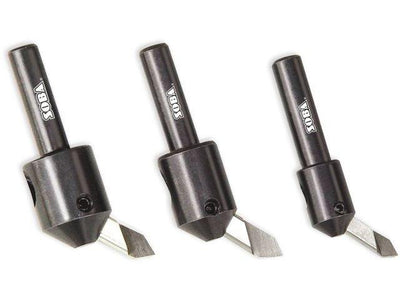 Σετ fly cutter Soba 394209, τρεις μαύρες φρεζοκεφαλές με χαραγμένο λογότυπο και κοπτικό ένθετο