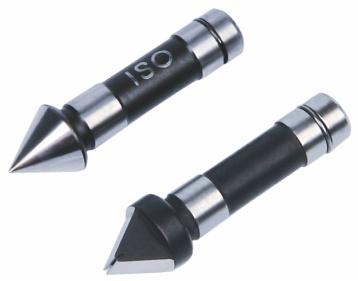 Insize 7384-T108 thread measuring anvils, set of 2 pcs with ISO cone and V-anvil tips, black-silver