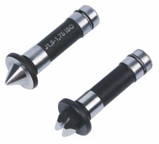 Insize 7385-T internal thread measuring anvils, black-silver set with conical tips for micrometers